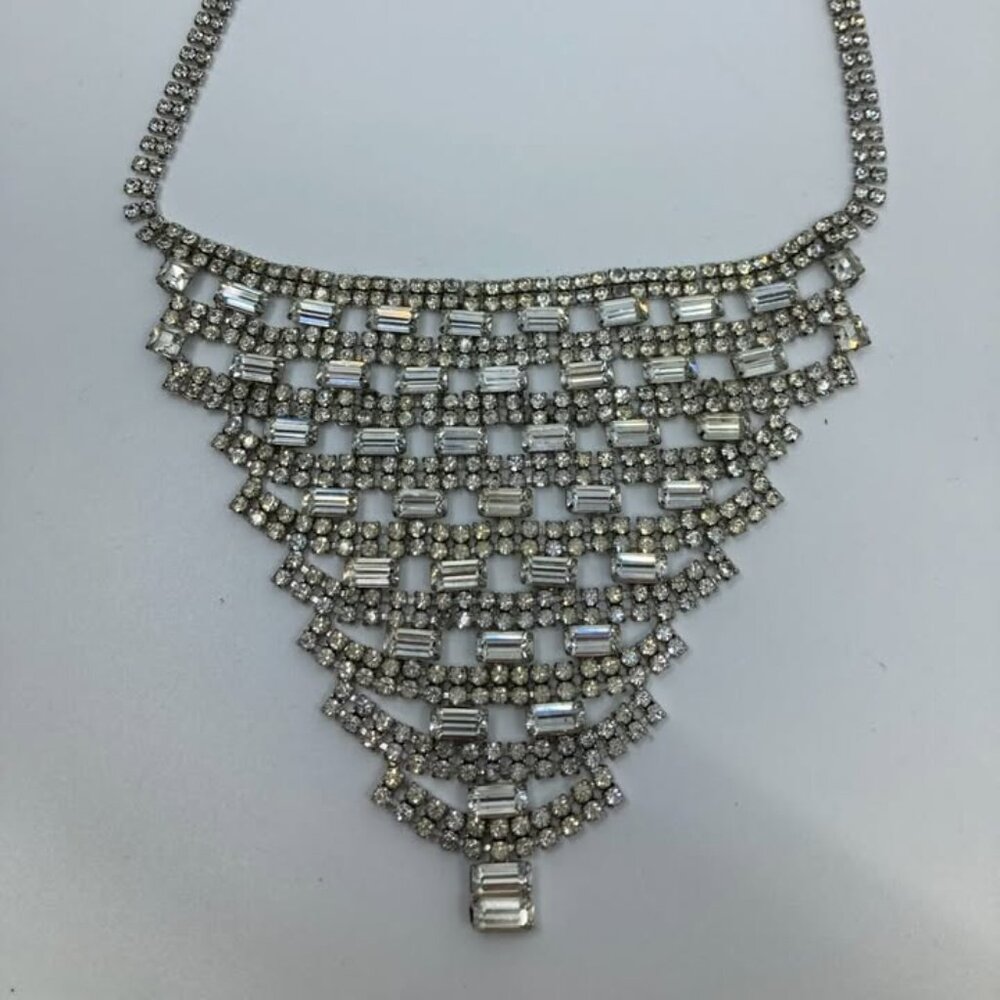 RARE '1950 SHERMAN rhinestone book masterpiece statement piece necklace